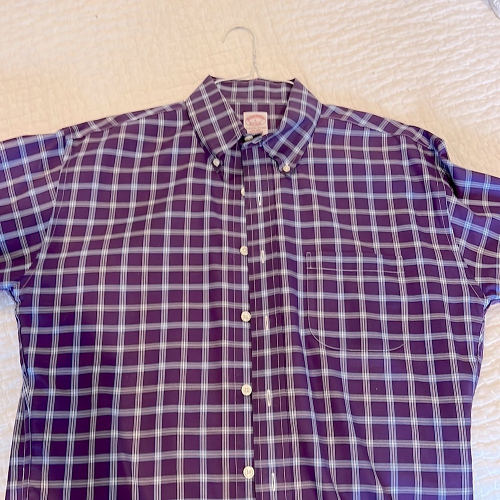 Brooks Brothers Sport Shirt Button Down Collar, Size Large 16.5 Neck 33 sleeve